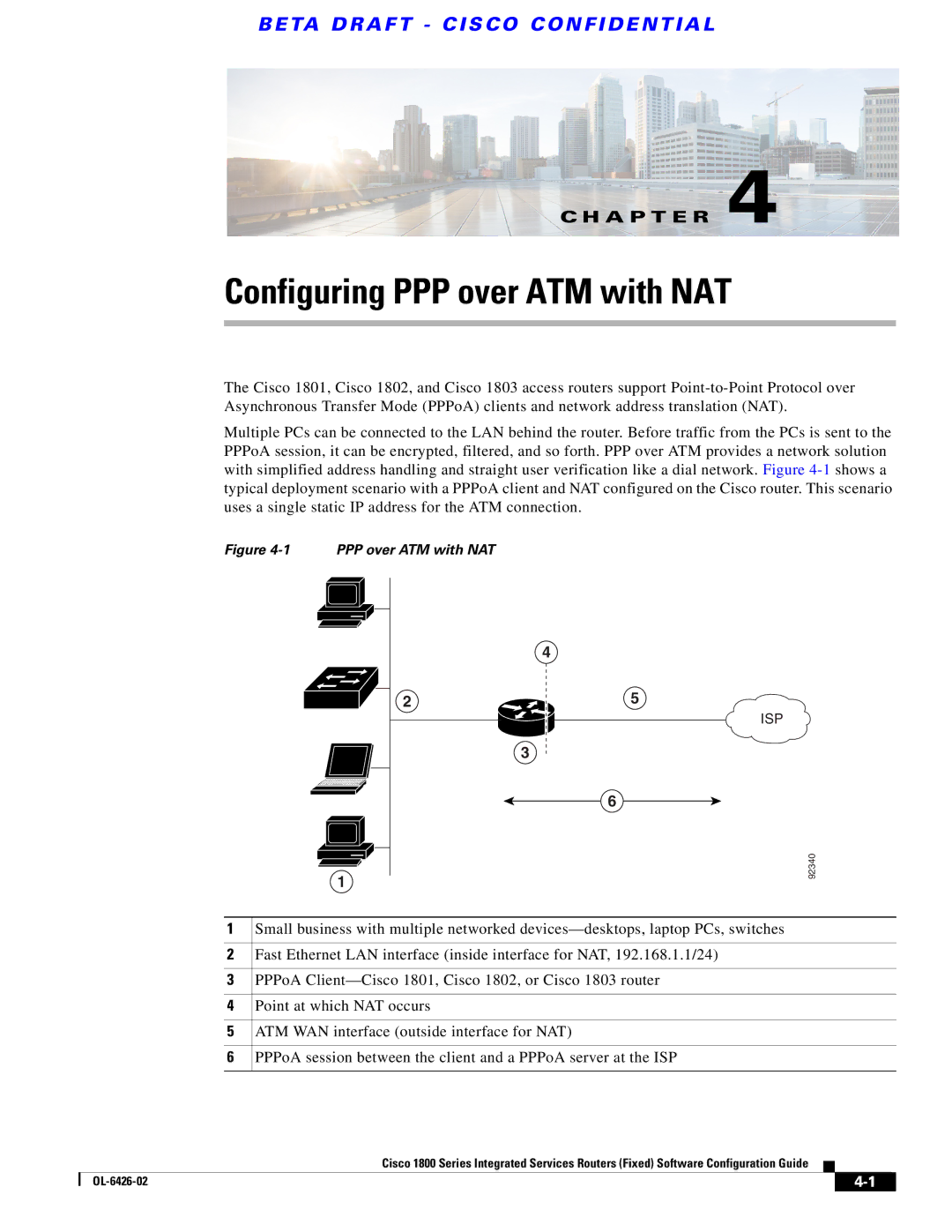 Cisco Systems OL-6426-02 manual Configuring PPP over ATM with NAT 