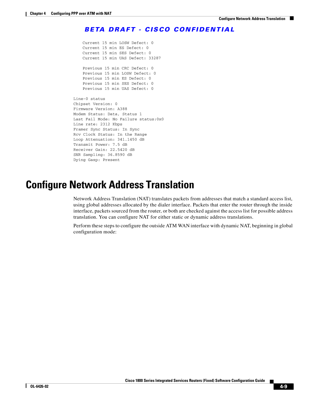 Cisco Systems OL-6426-02 manual Configure Network Address Translation 