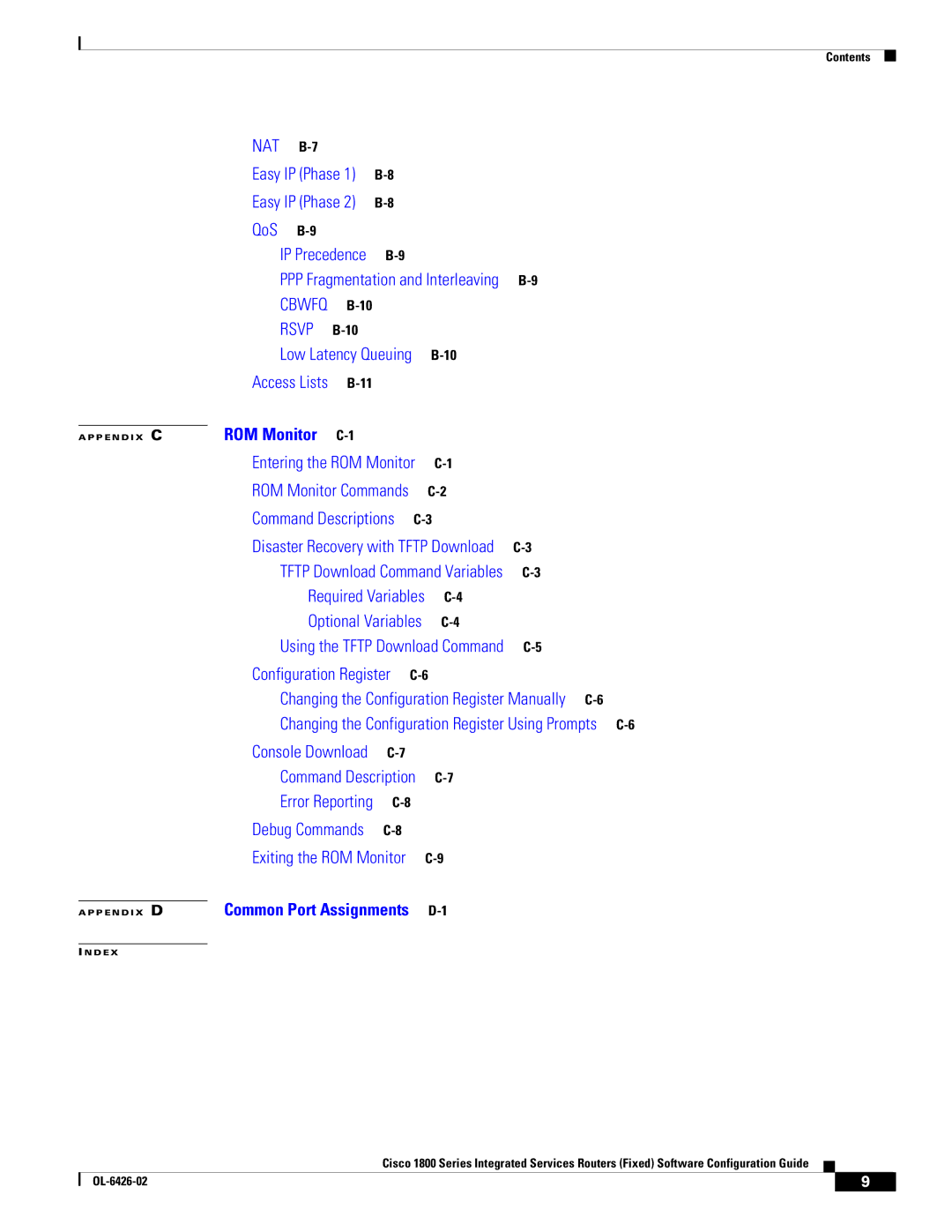 Cisco Systems OL-6426-02 manual Configuration Register C-6 