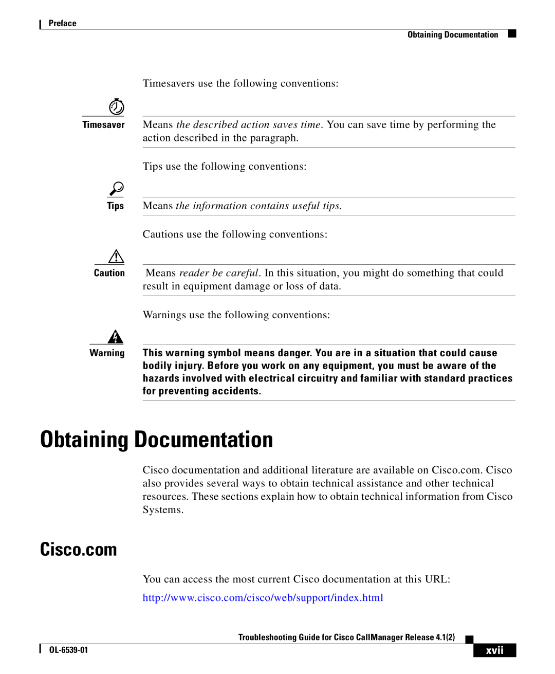 Cisco Systems OL-6539-01 manual Obtaining Documentation, Cisco.com, Xvii 