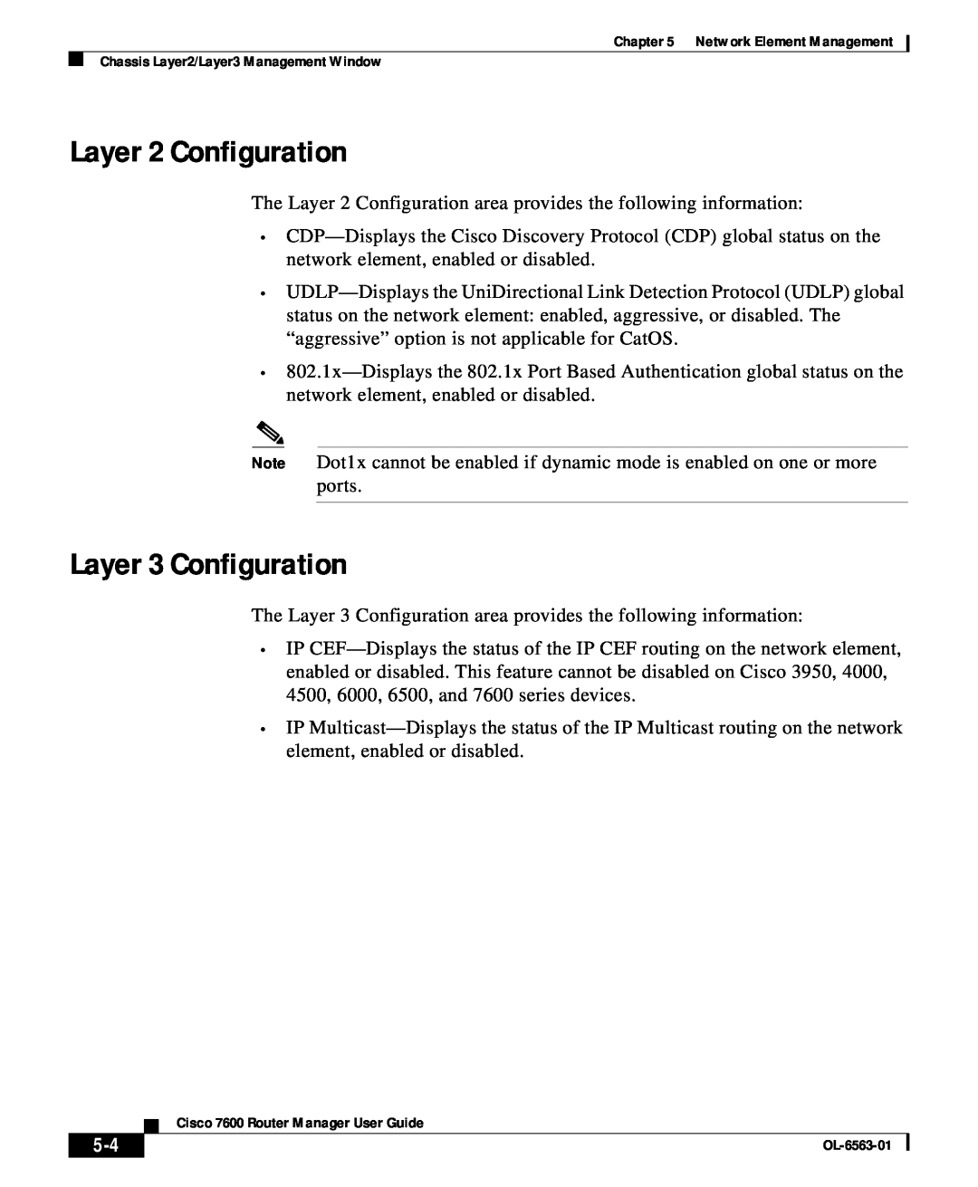 Cisco Systems OL-6563-01 manual Layer 2 Configuration, Layer 3 Configuration 