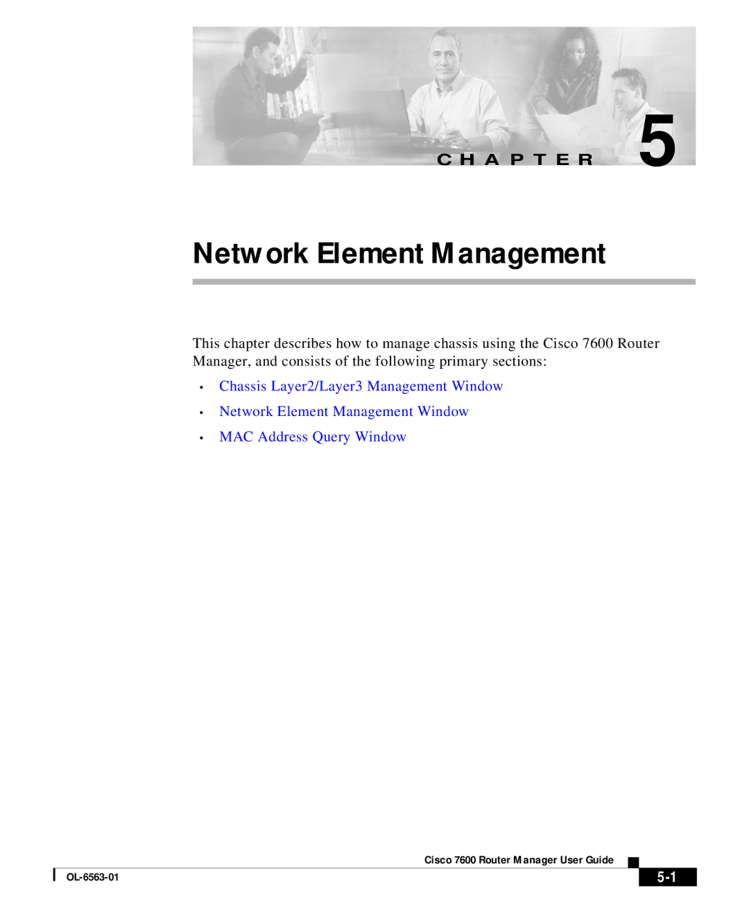 Cisco Systems OL-6563-01 manual Network Element Management 