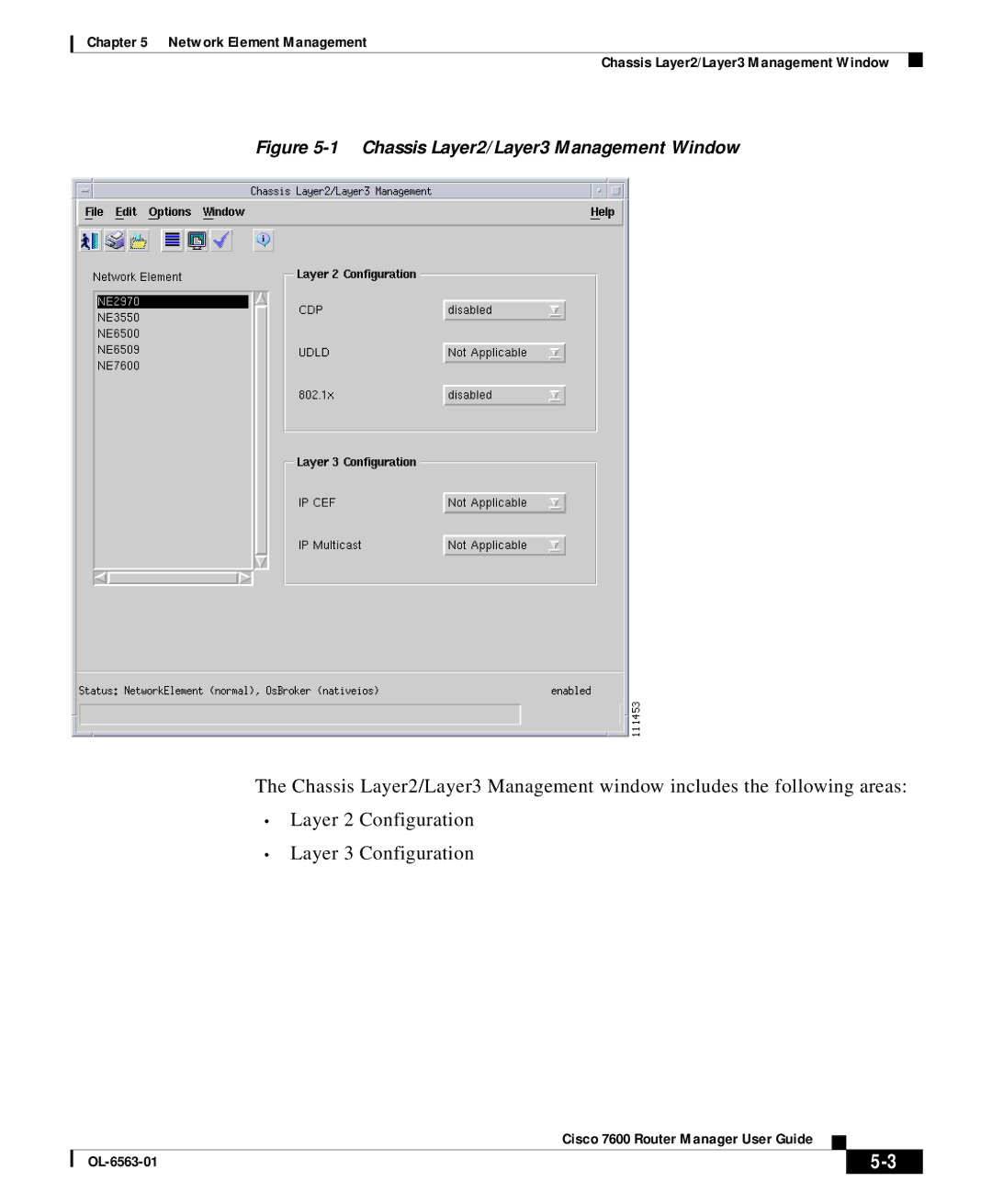 Cisco Systems OL-6563-01 manual Chassis Layer2/Layer3 Management Window 