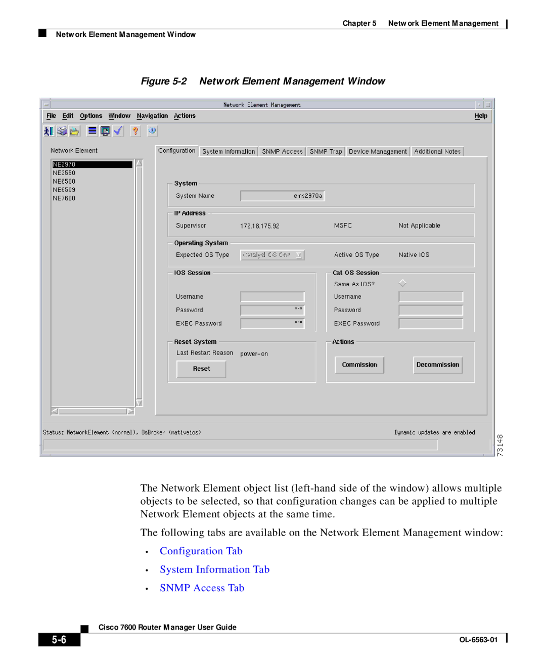 Cisco Systems OL-6563-01 manual Configuration Tab System Information Tab Snmp Access Tab 