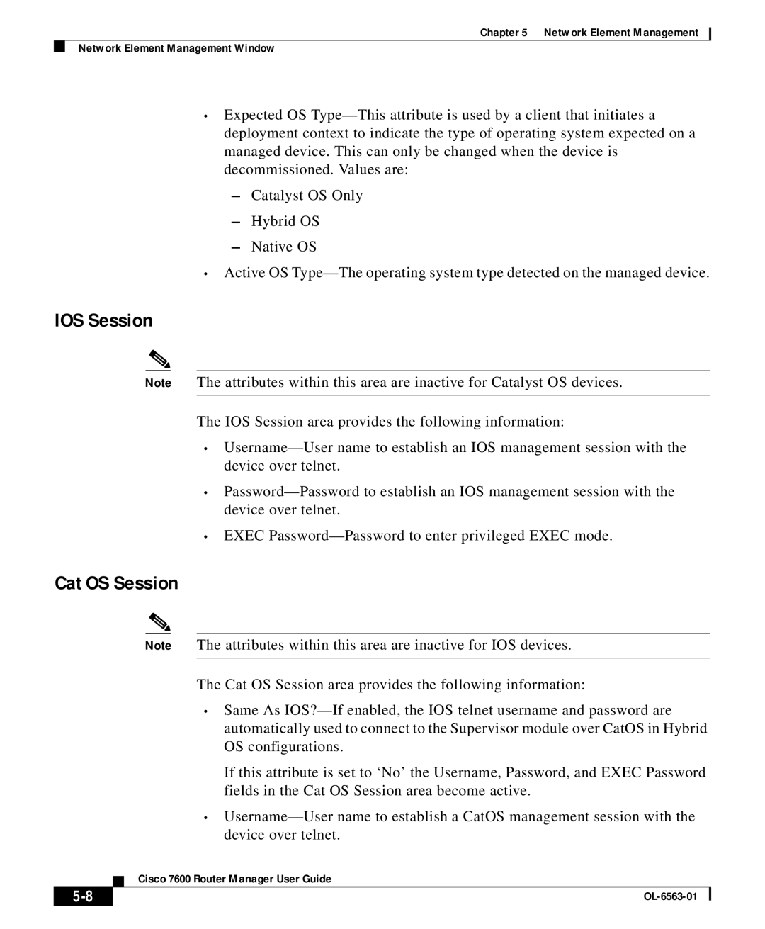 Cisco Systems OL-6563-01 manual IOS Session, Cat OS Session 