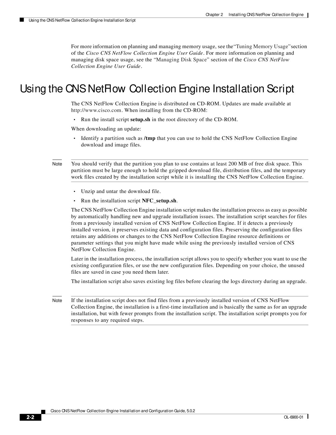 Cisco Systems OL-6900-01 manual Using the CNS NetFlow Collection Engine Installation Script 