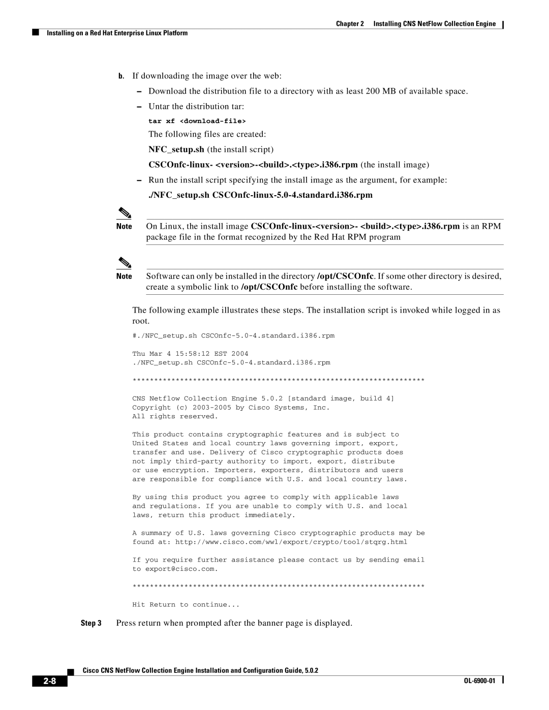 Cisco Systems OL-6900-01 manual CSCOnfc-linux- version-build.type.i386.rpm the install image 