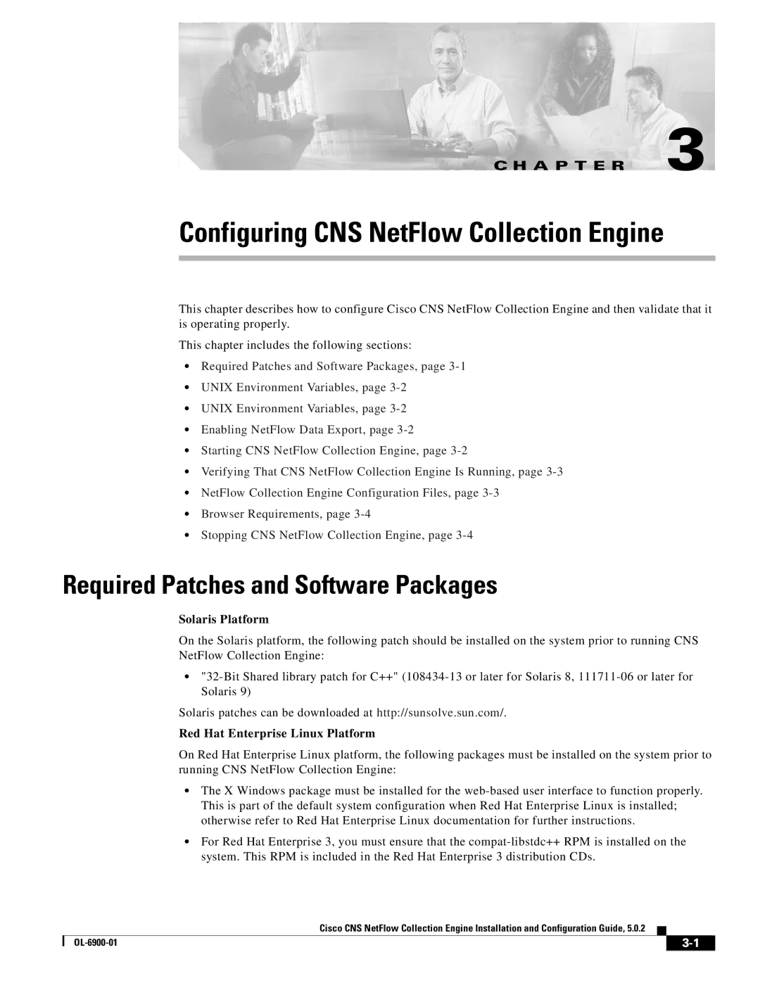 Cisco Systems OL-6900-01 manual Configuring CNS NetFlow Collection Engine, Required Patches and Software Packages 