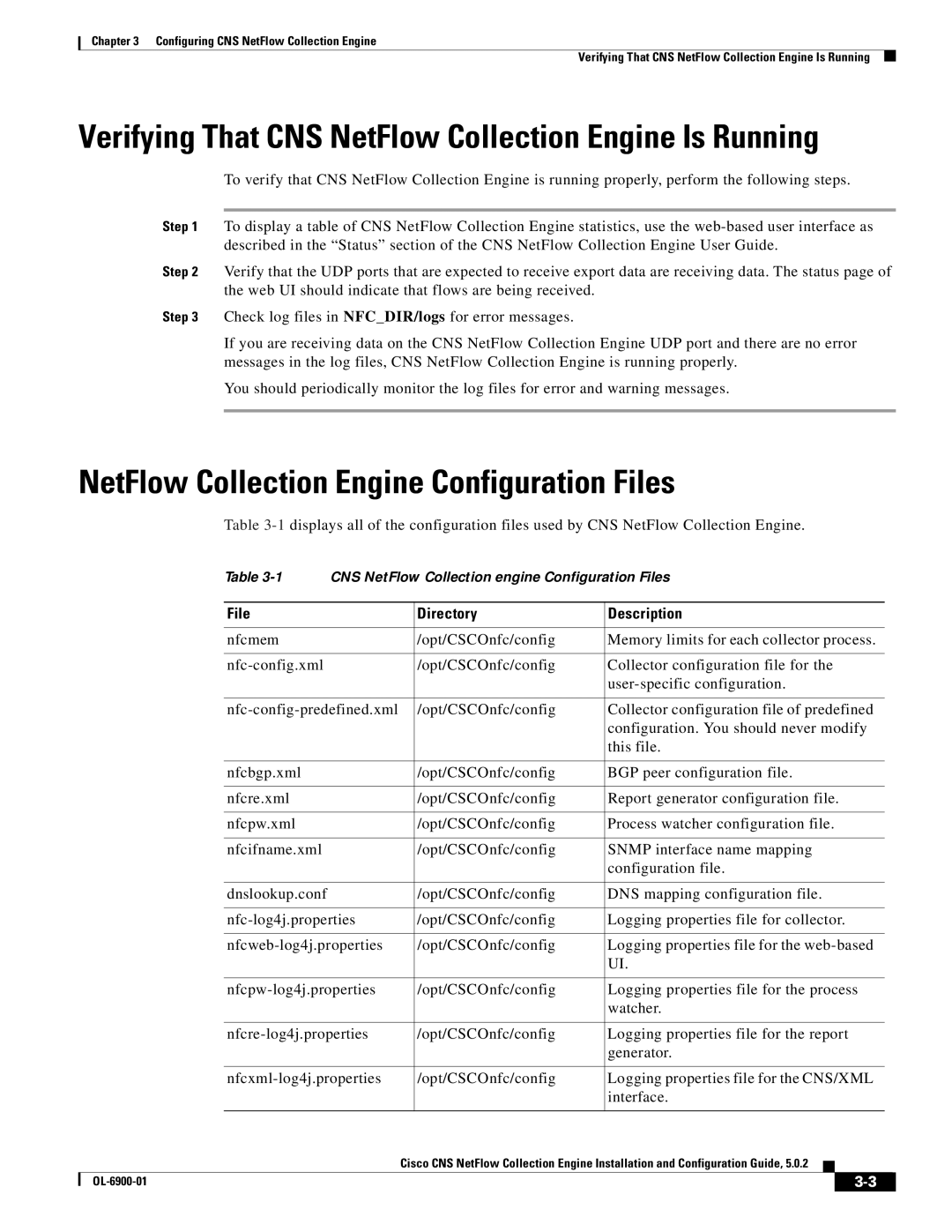 Cisco Systems OL-6900-01 manual NetFlow Collection Engine Configuration Files 