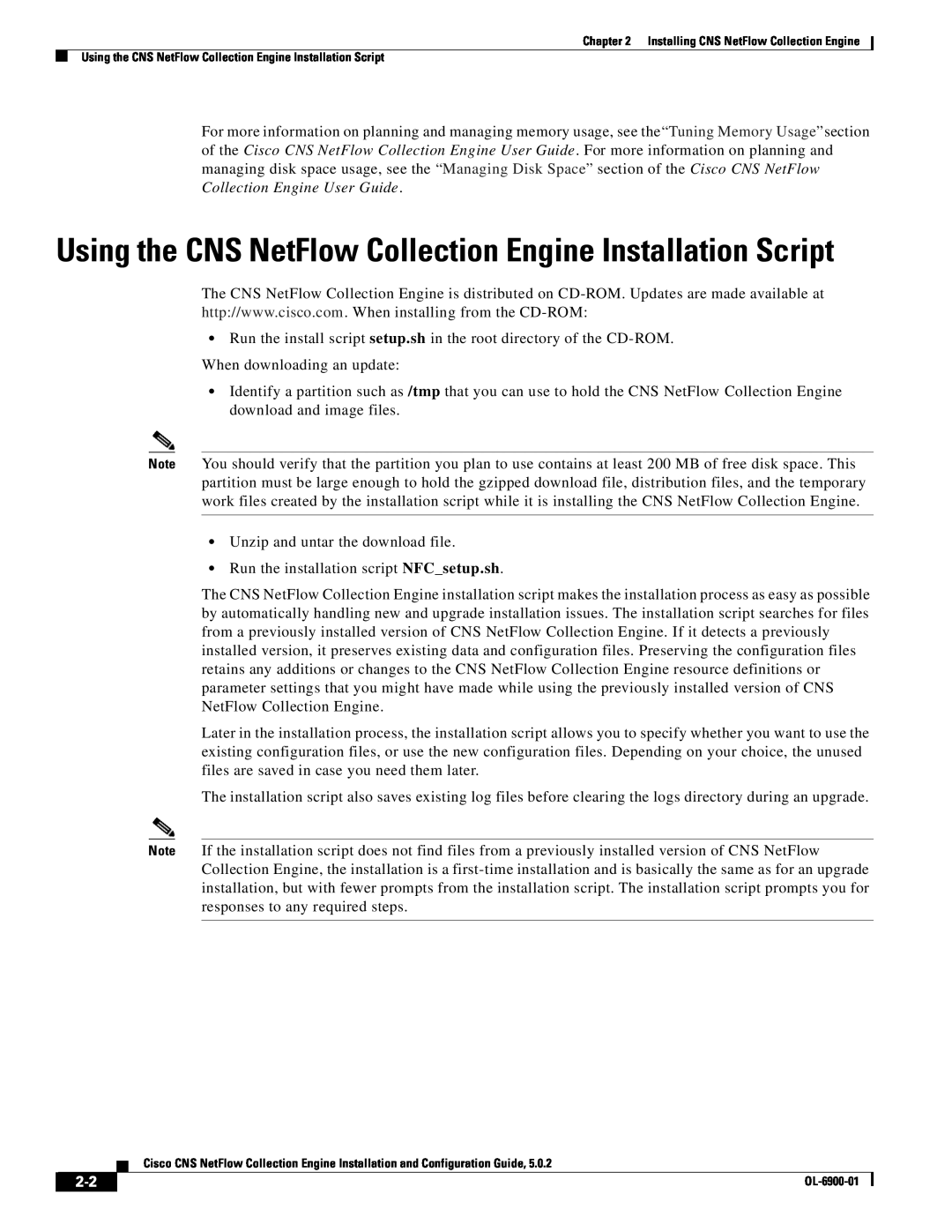 Cisco Systems OL-6900-01 manual Using the CNS NetFlow Collection Engine Installation Script 