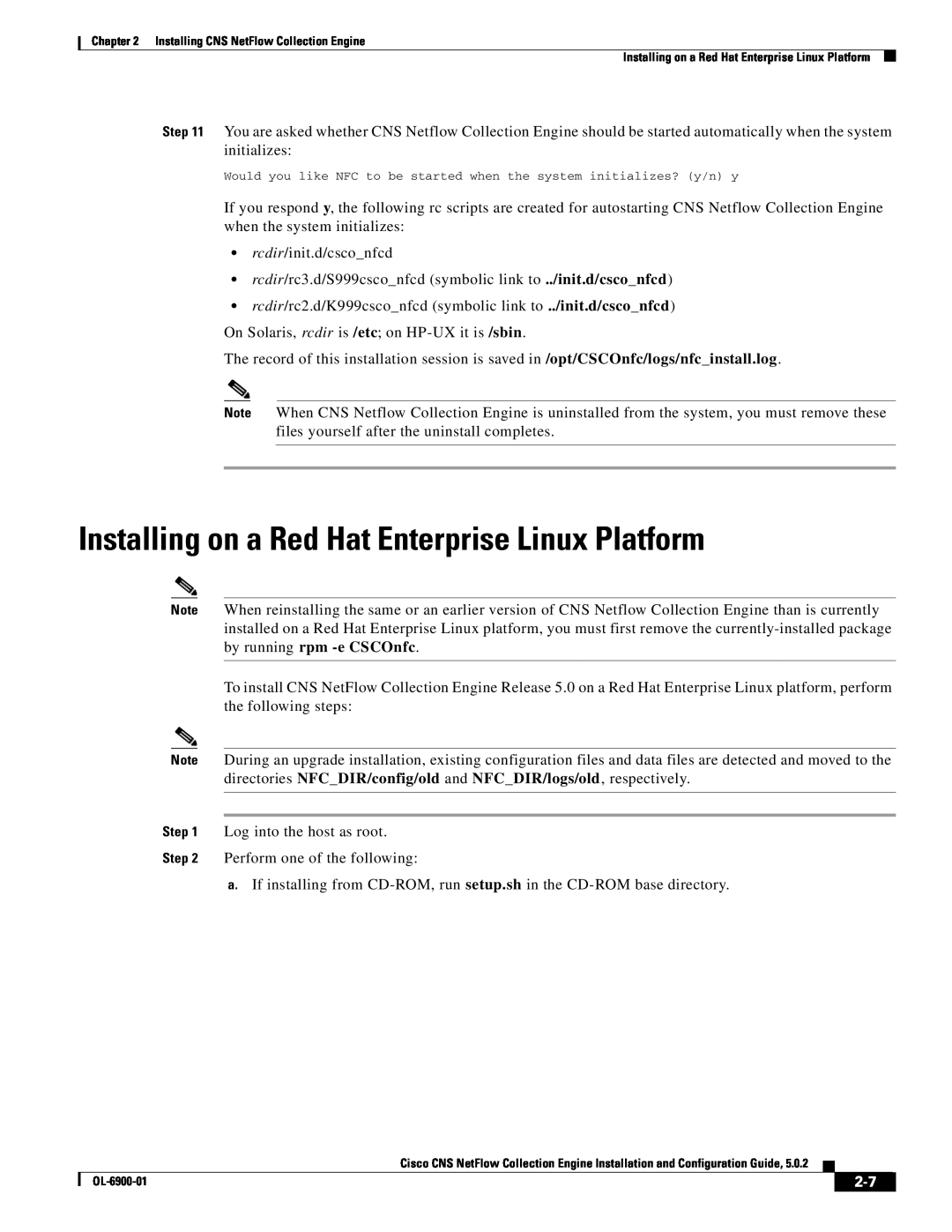 Cisco Systems OL-6900-01 manual Installing on a Red Hat Enterprise Linux Platform 