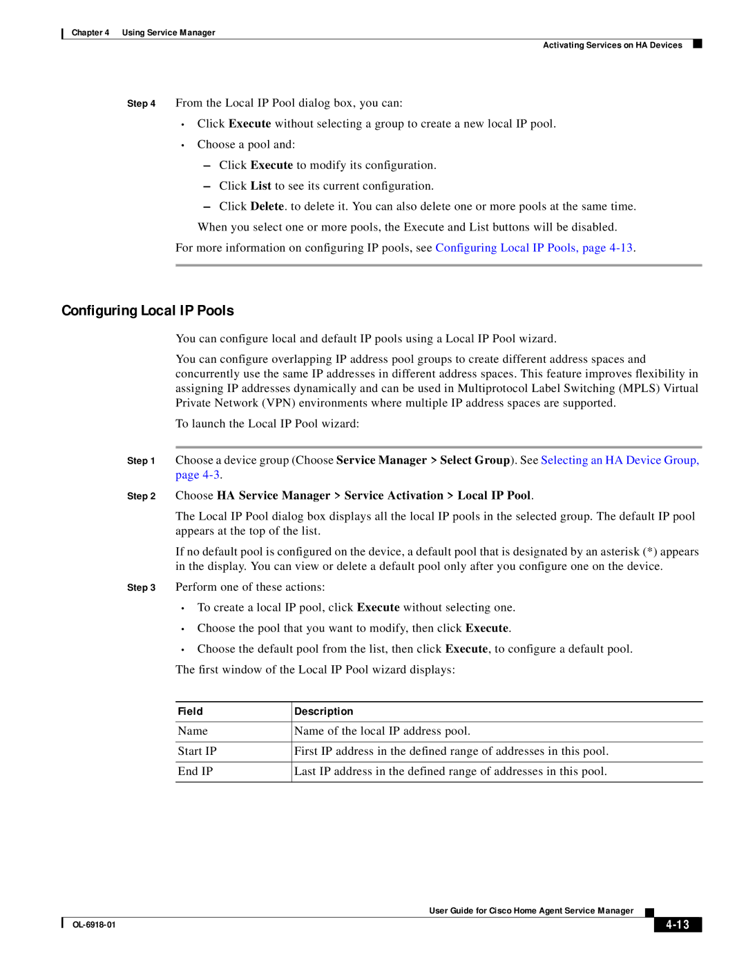 Cisco Systems OL-6918-01 manual Configuring Local IP Pools 