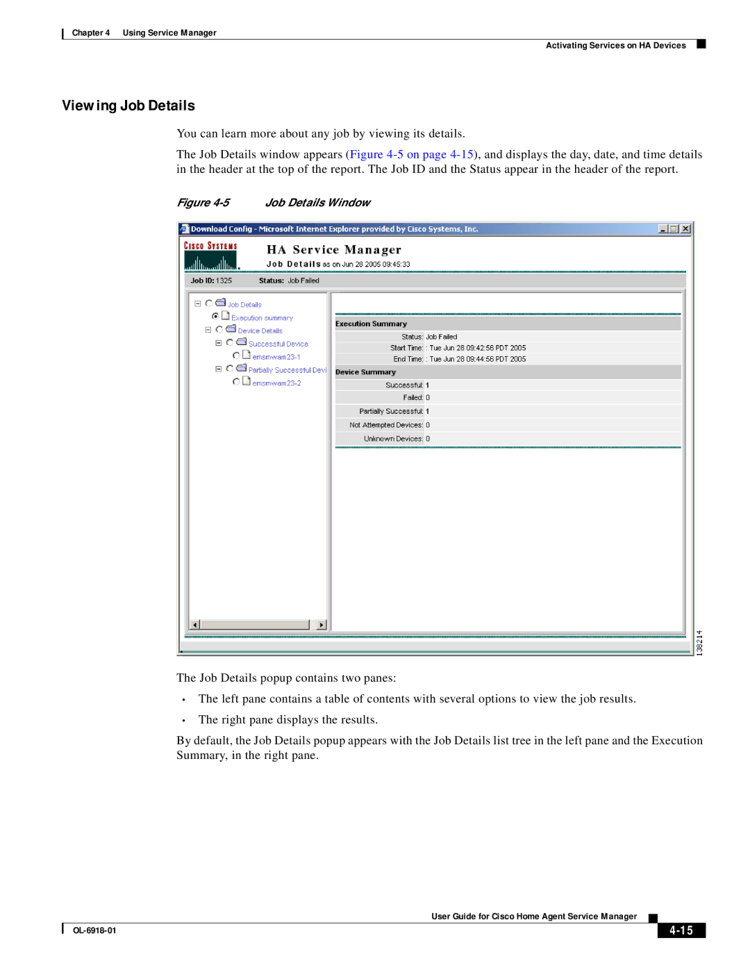 Cisco Systems OL-6918-01 manual Viewing Job Details, Job Details Window 