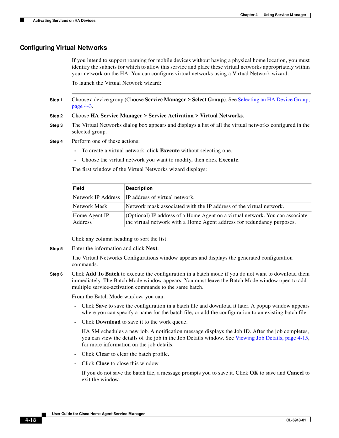 Cisco Systems OL-6918-01 manual Configuring Virtual Networks 