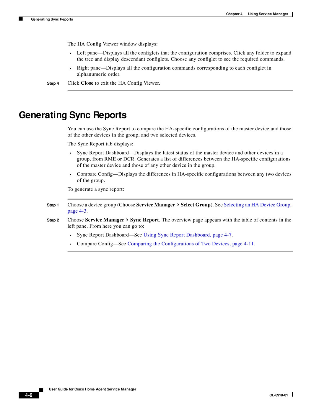 Cisco Systems OL-6918-01 manual Generating Sync Reports 