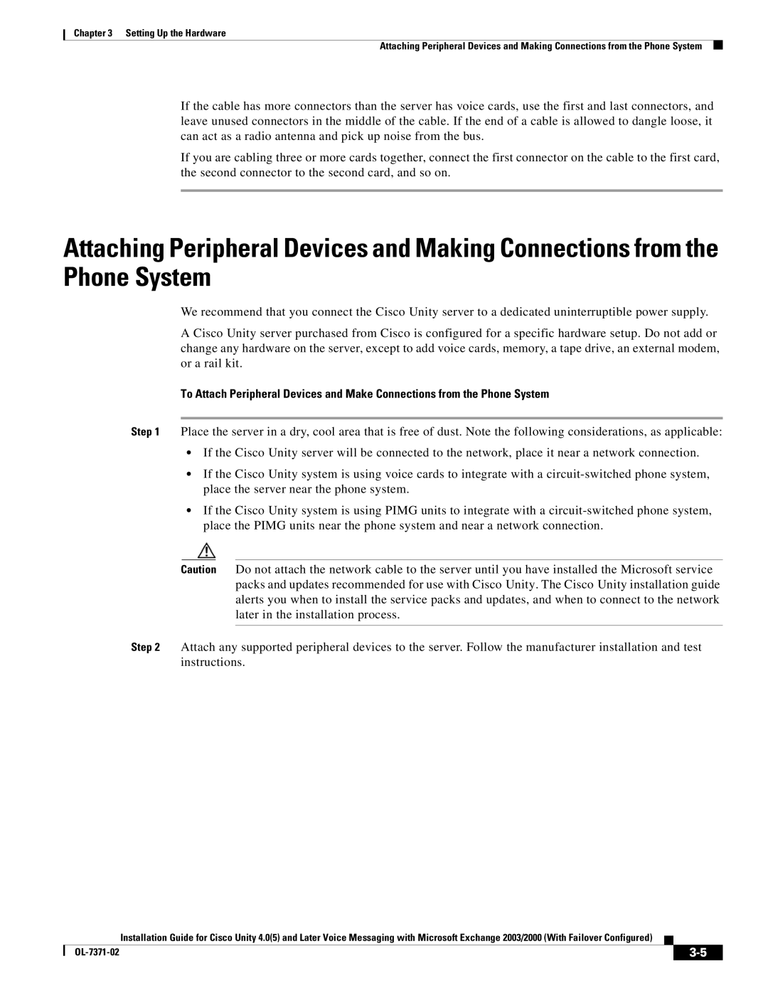 Cisco Systems OL-7371-02 manual Setting Up the Hardware 