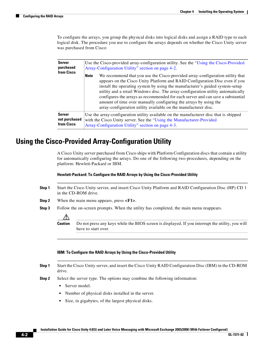 Cisco Systems OL-7371-02 Using the Cisco-Provided Array-Configuration Utility, Array-Configuration Utility section on 