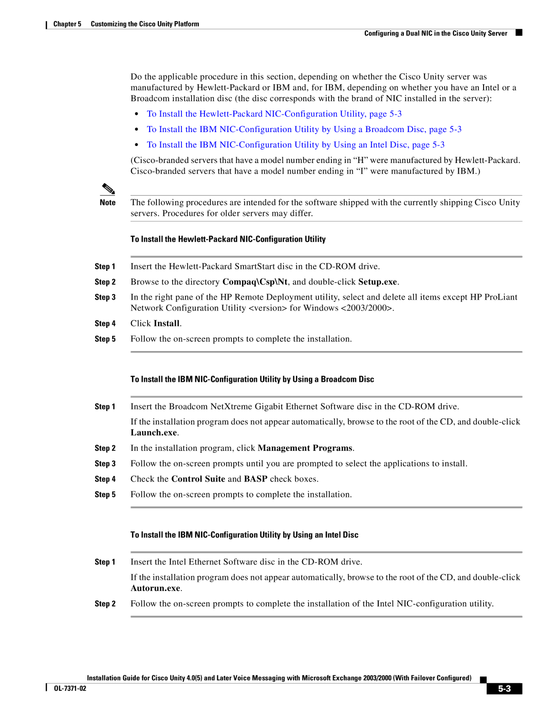 Cisco Systems OL-7371-02 manual To Install the Hewlett-Packard NIC-Configuration Utility 