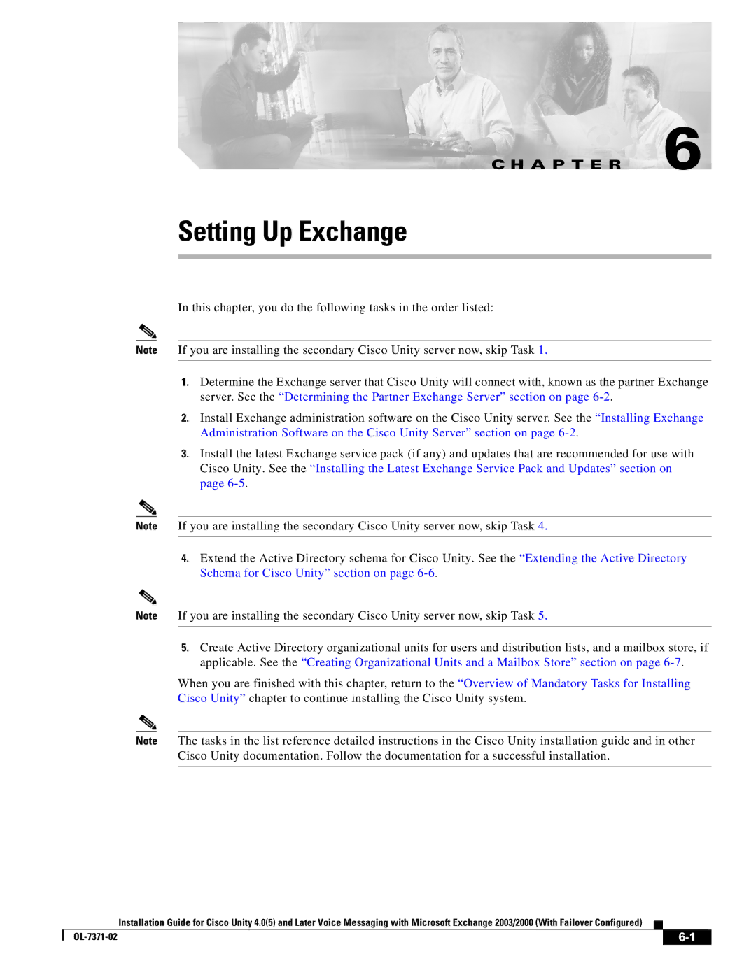 Cisco Systems OL-7371-02 manual Setting Up Exchange 