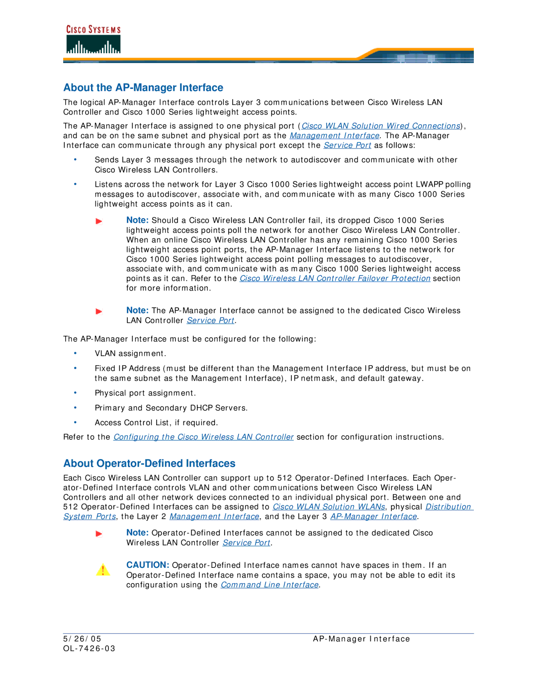 Cisco Systems OL-7426-03 quick start About the AP-Manager Interface, About Operator-Defined Interfaces 