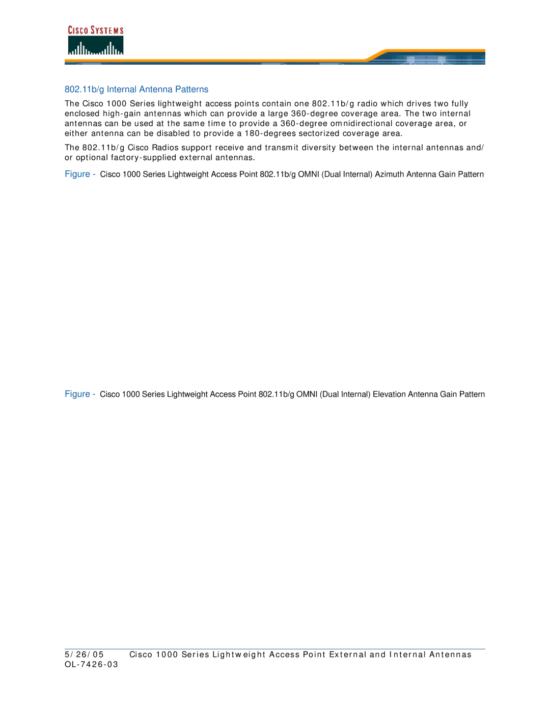 Cisco Systems OL-7426-03 quick start 802.11b/g Internal Antenna Patterns 