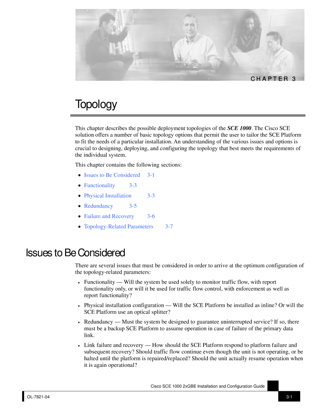 Cisco Systems SCE 1000 2xGBE, OL-7821-04 manual Topology, Issues to Be Considered 