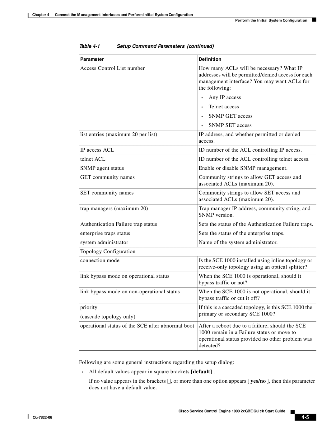 Cisco Systems OL-7822-06 quick start Parameter Definition 