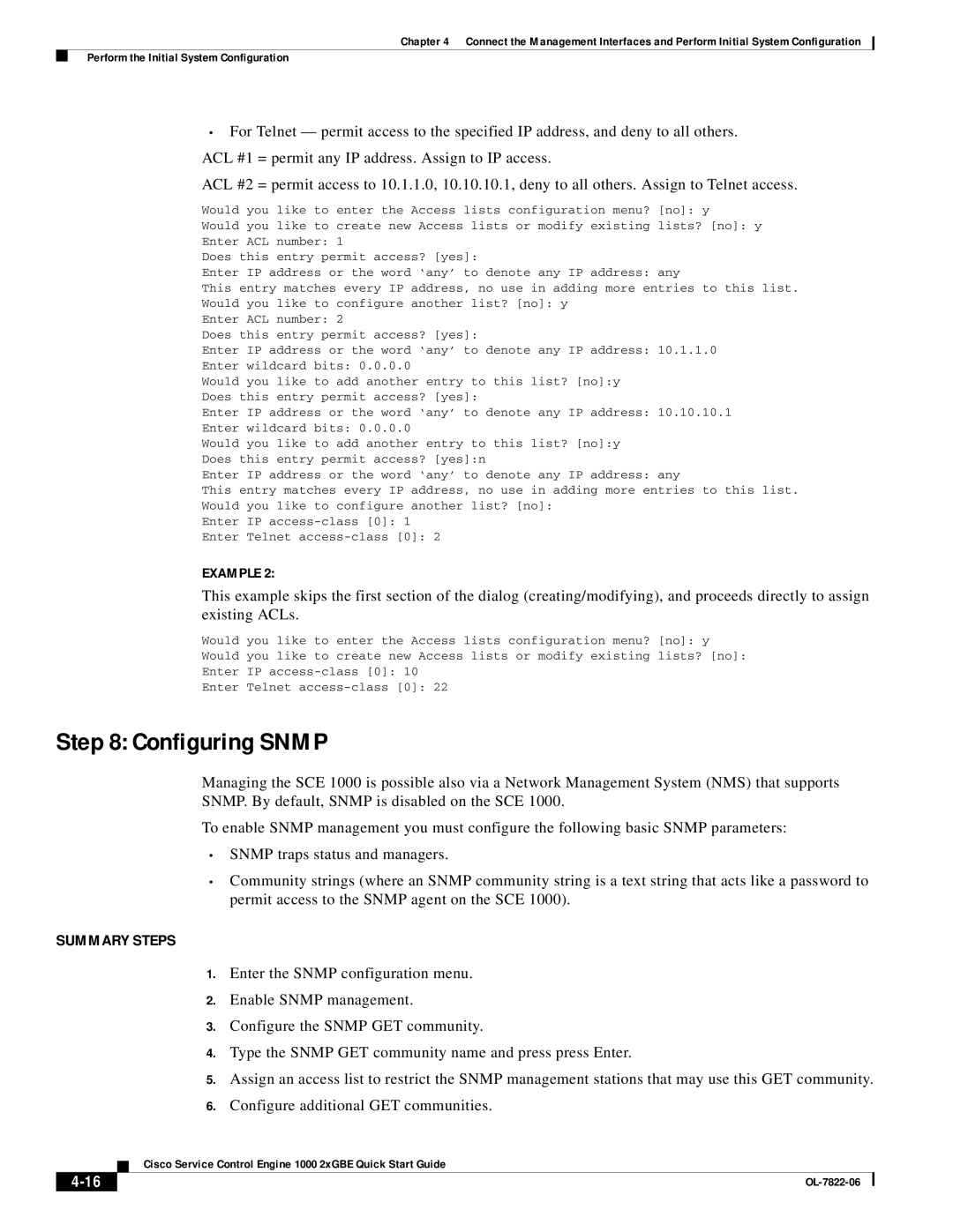 Cisco Systems OL-7822-06 quick start Configuring Snmp 