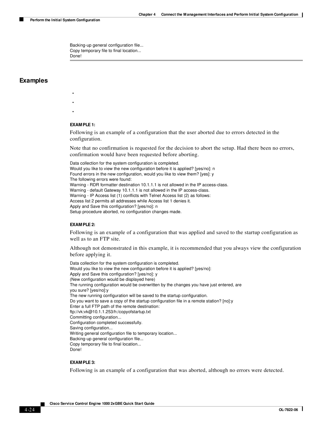 Cisco Systems OL-7822-06 quick start Examples 