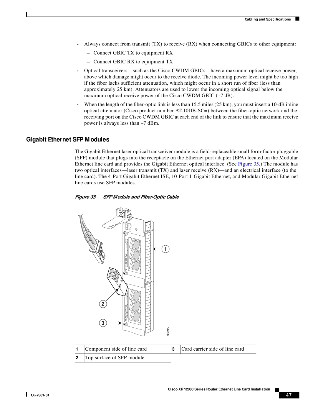 Cisco Systems OL-7861-01 manual Gigabit Ethernet SFP Modules 
