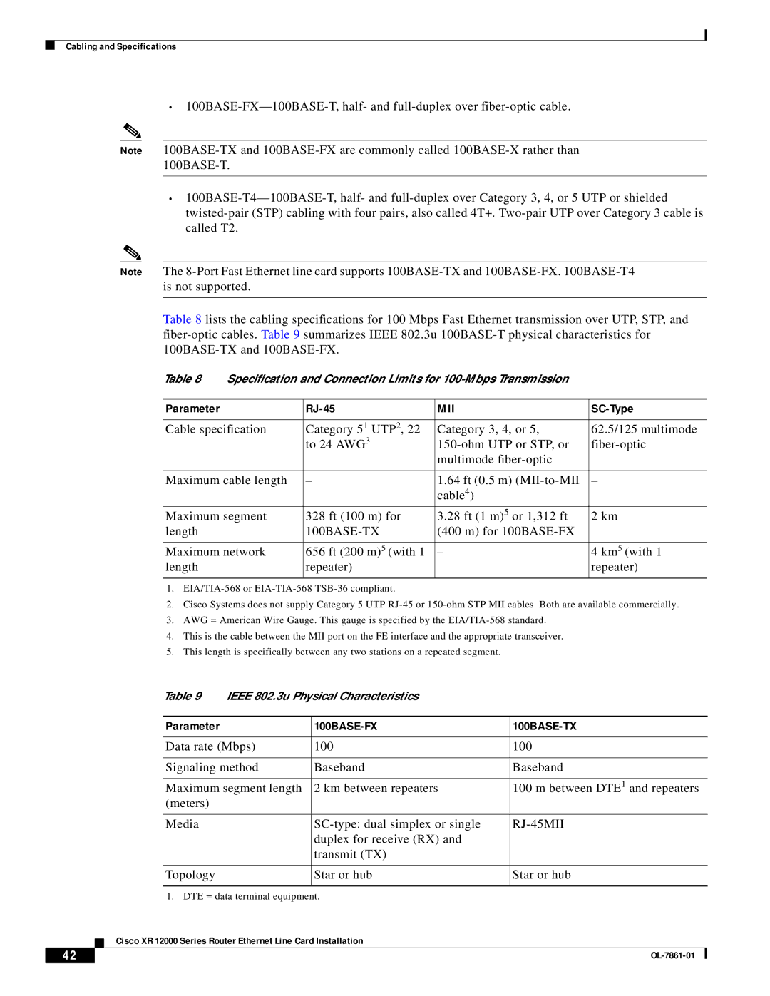 Cisco Systems OL-7861-01 manual RJ-45, SC-Type 