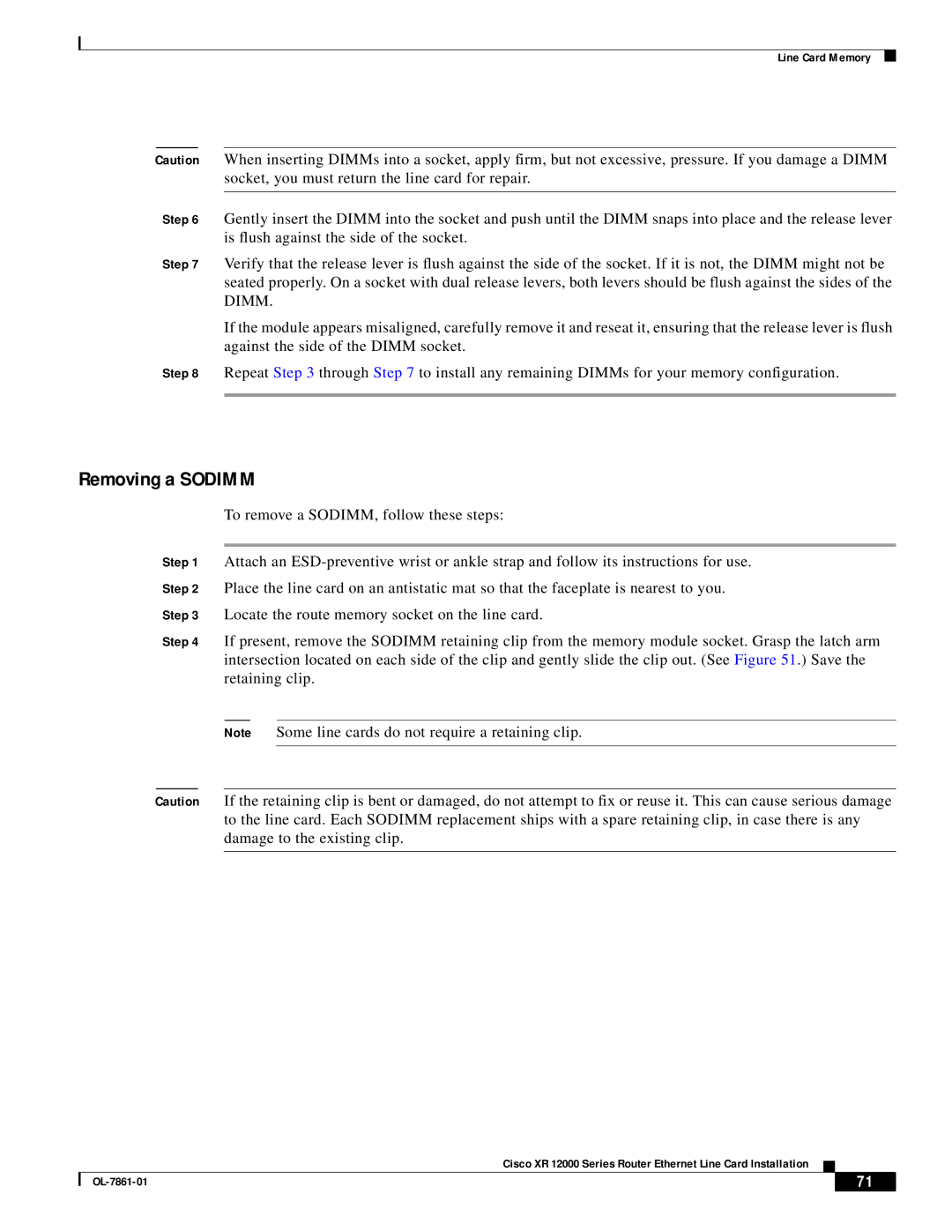 Cisco Systems OL-7861-01 manual Removing a Sodimm 