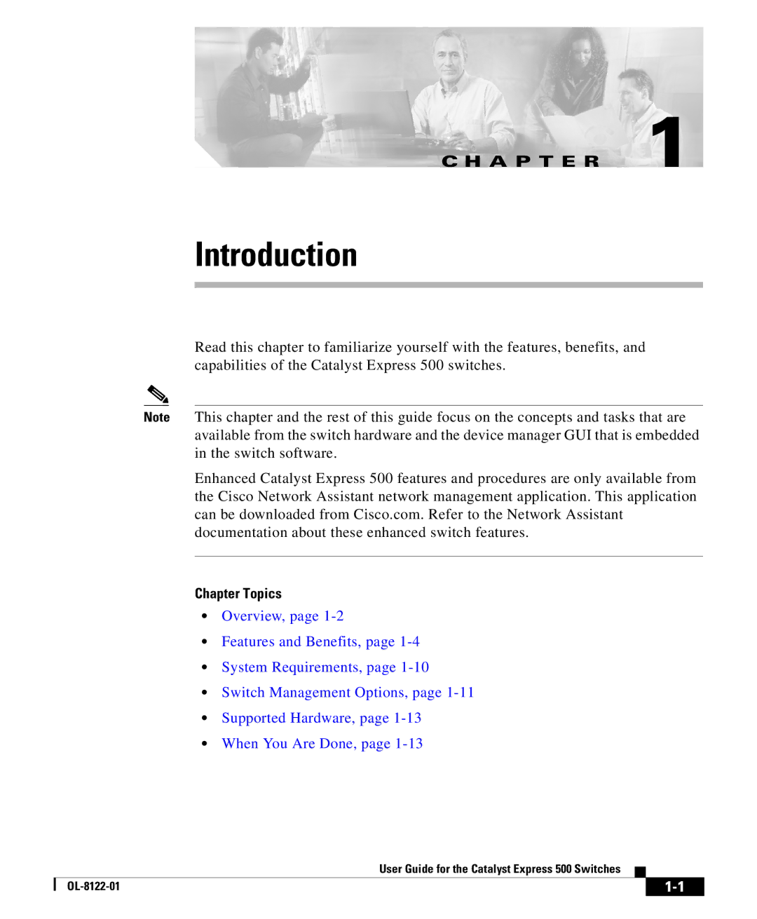 Cisco Systems OL-8122-01 manual Introduction, Chapter Topics 