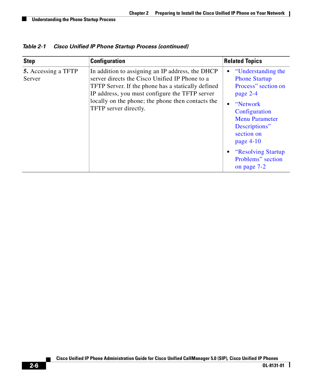 Cisco Systems OL-8131-01 manual Step Configuration Related Topics 