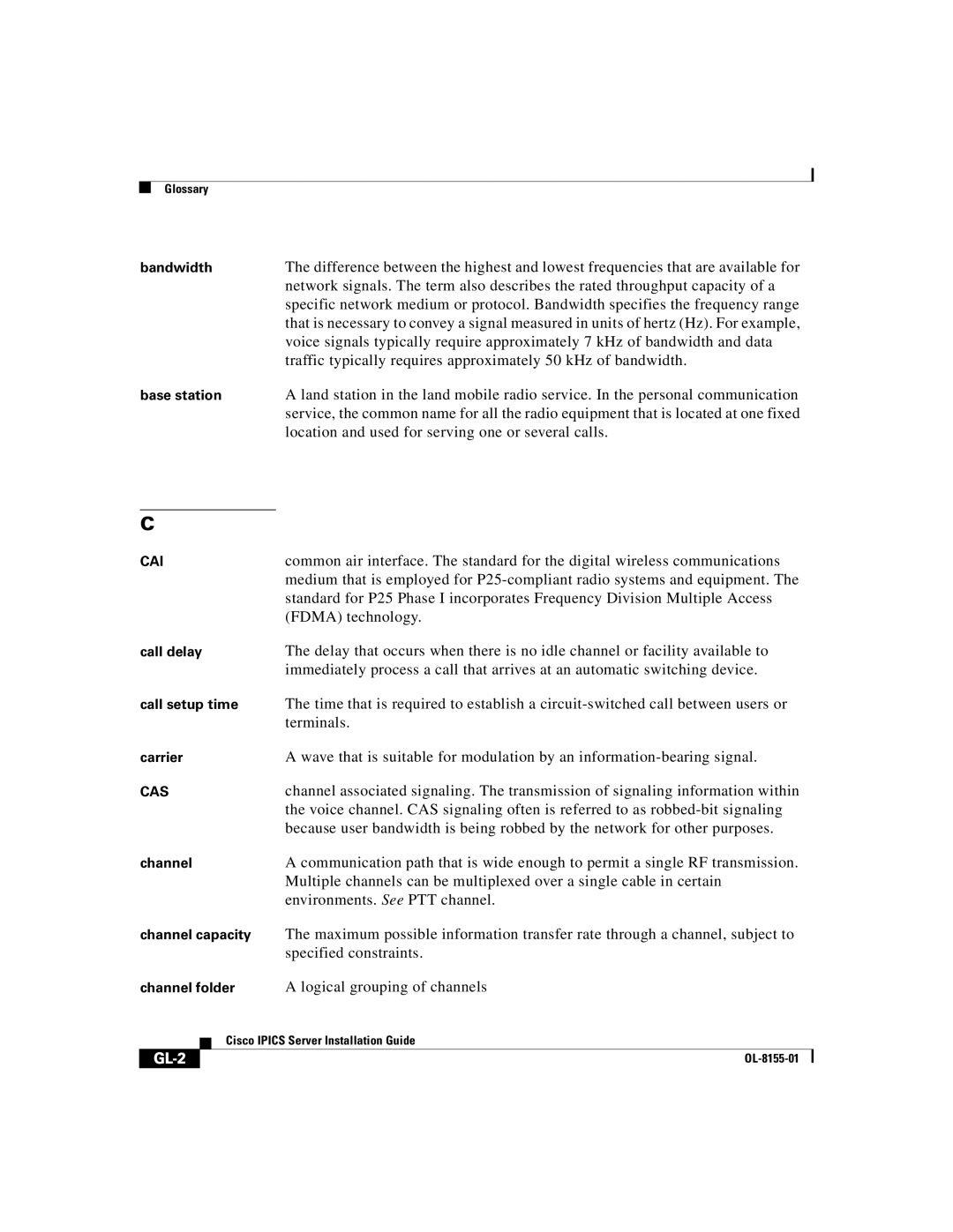 Cisco Systems OL-8155-01 manual GL-2 