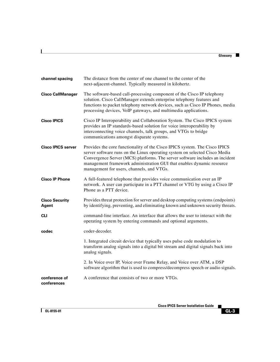 Cisco Systems OL-8155-01 manual GL-3 