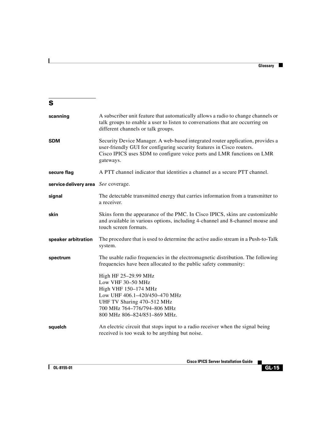 Cisco Systems OL-8155-01 manual GL-15 