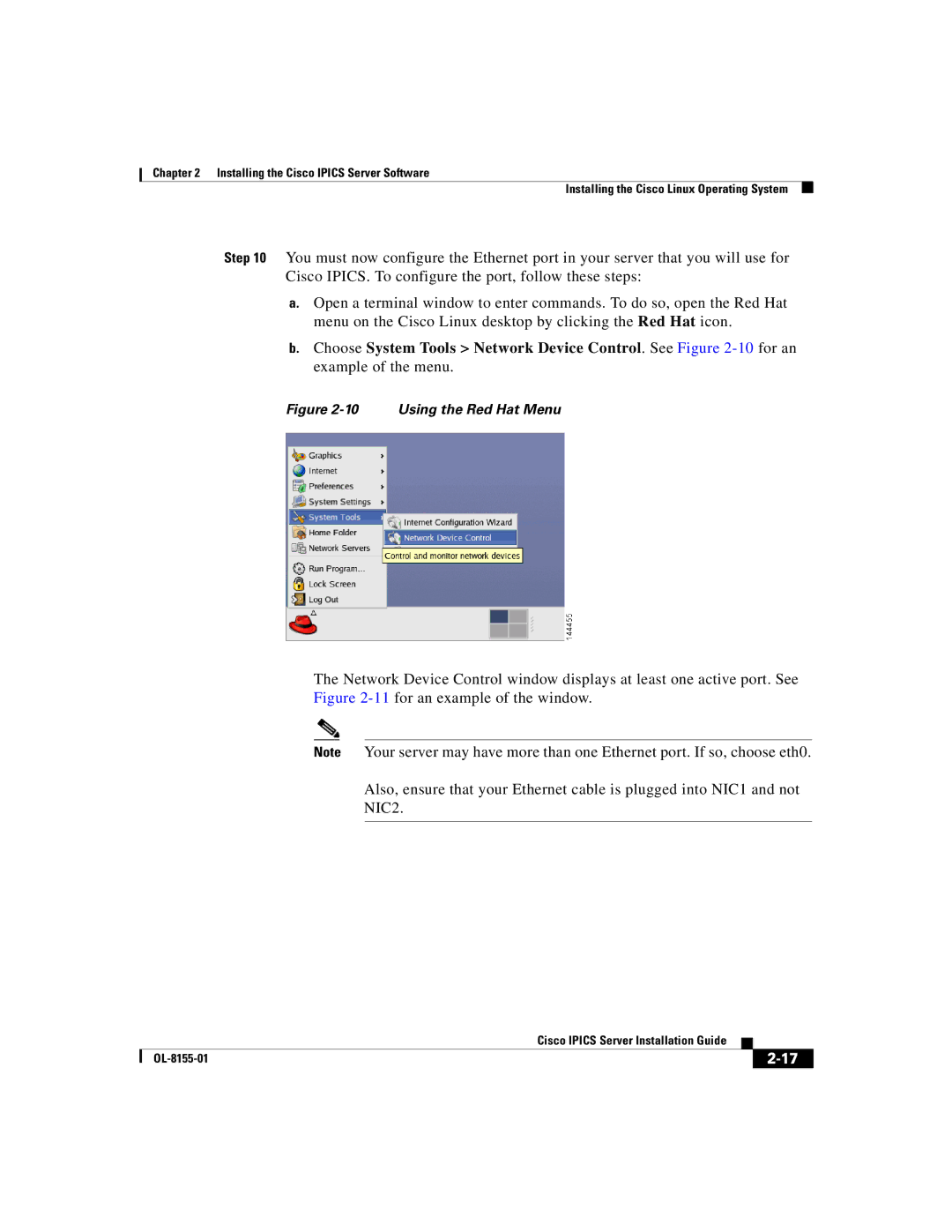 Cisco Systems OL-8155-01 manual NIC2 