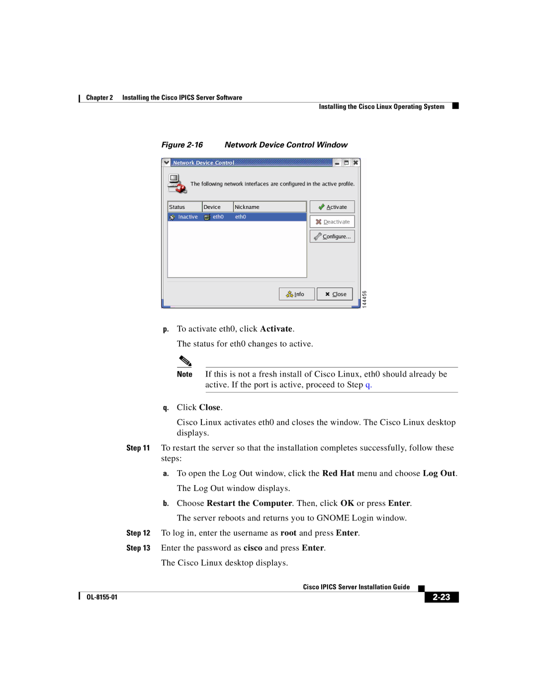 Cisco Systems OL-8155-01 manual Network Device Control Window 