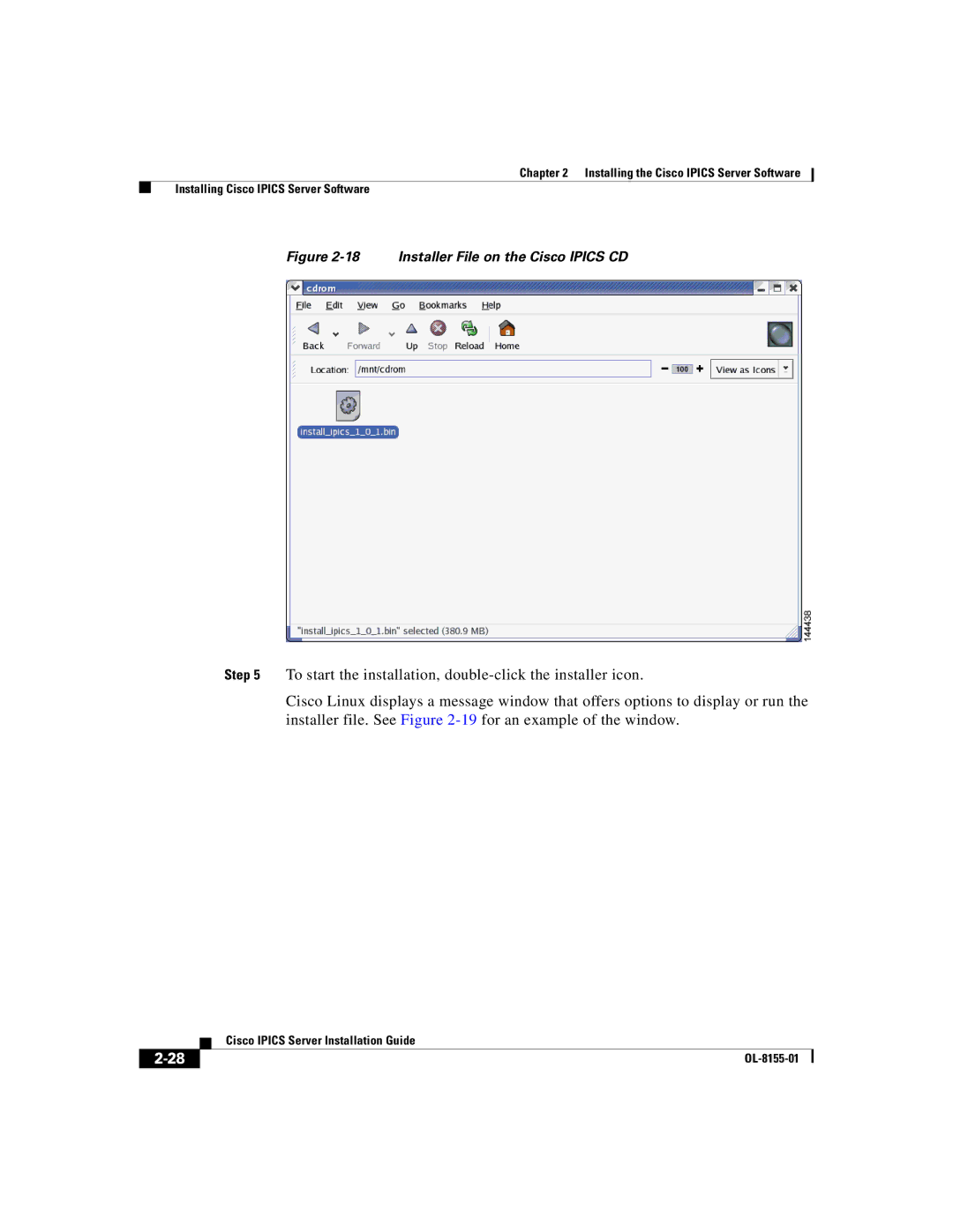 Cisco Systems OL-8155-01 manual Installer File on the Cisco Ipics CD 