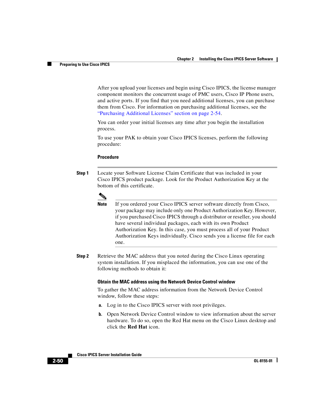 Cisco Systems OL-8155-01 manual Procedure 