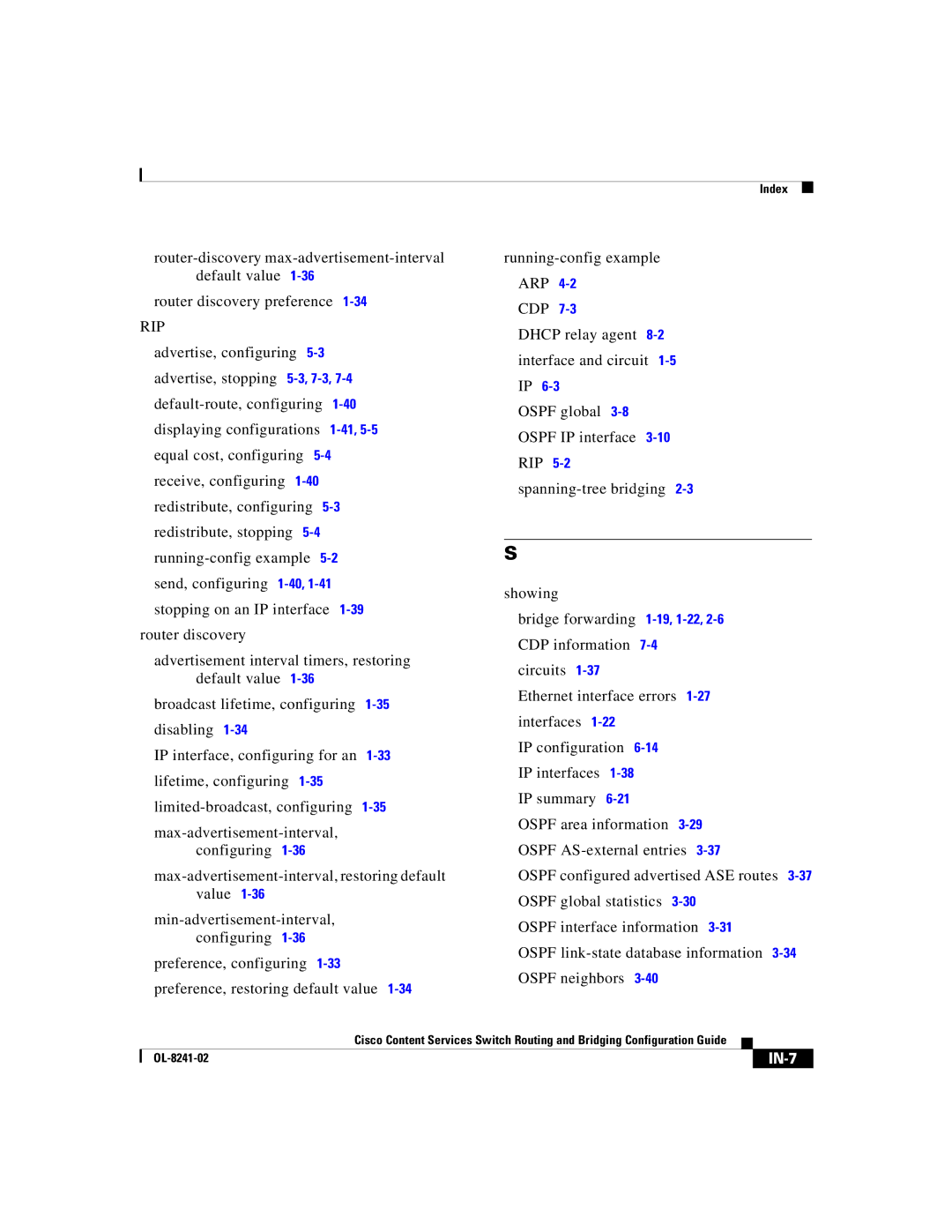 Cisco Systems OL-8241-02 manual IN-7 