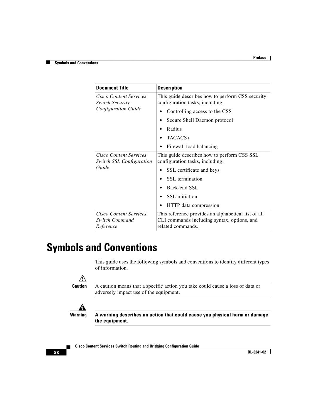 Cisco Systems OL-8241-02 manual Symbols and Conventions, Tacacs+ 