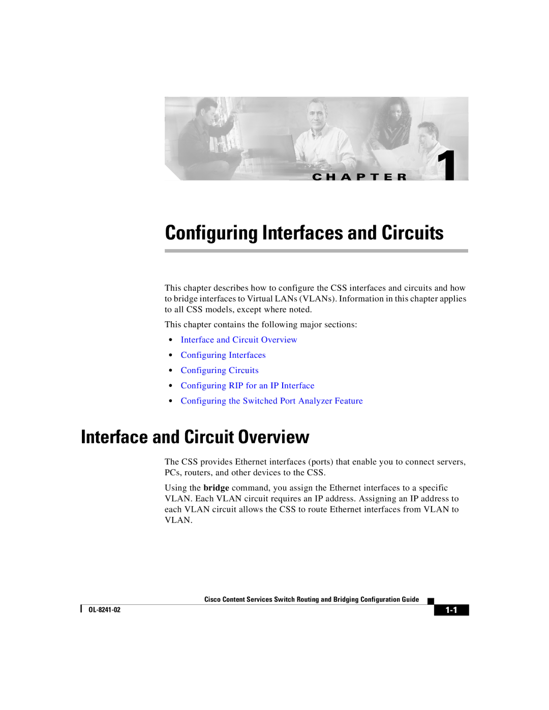 Cisco Systems OL-8241-02 manual Configuring Interfaces and Circuits, Interface and Circuit Overview 