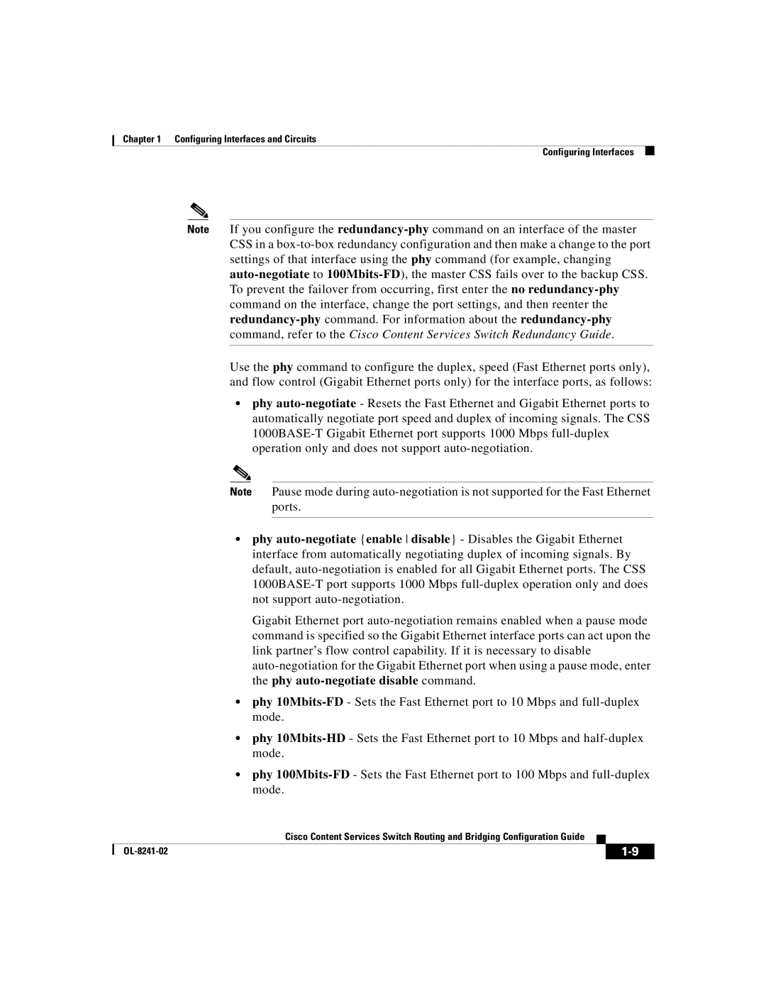 Cisco Systems OL-8241-02 manual Configuring Interfaces and Circuits 