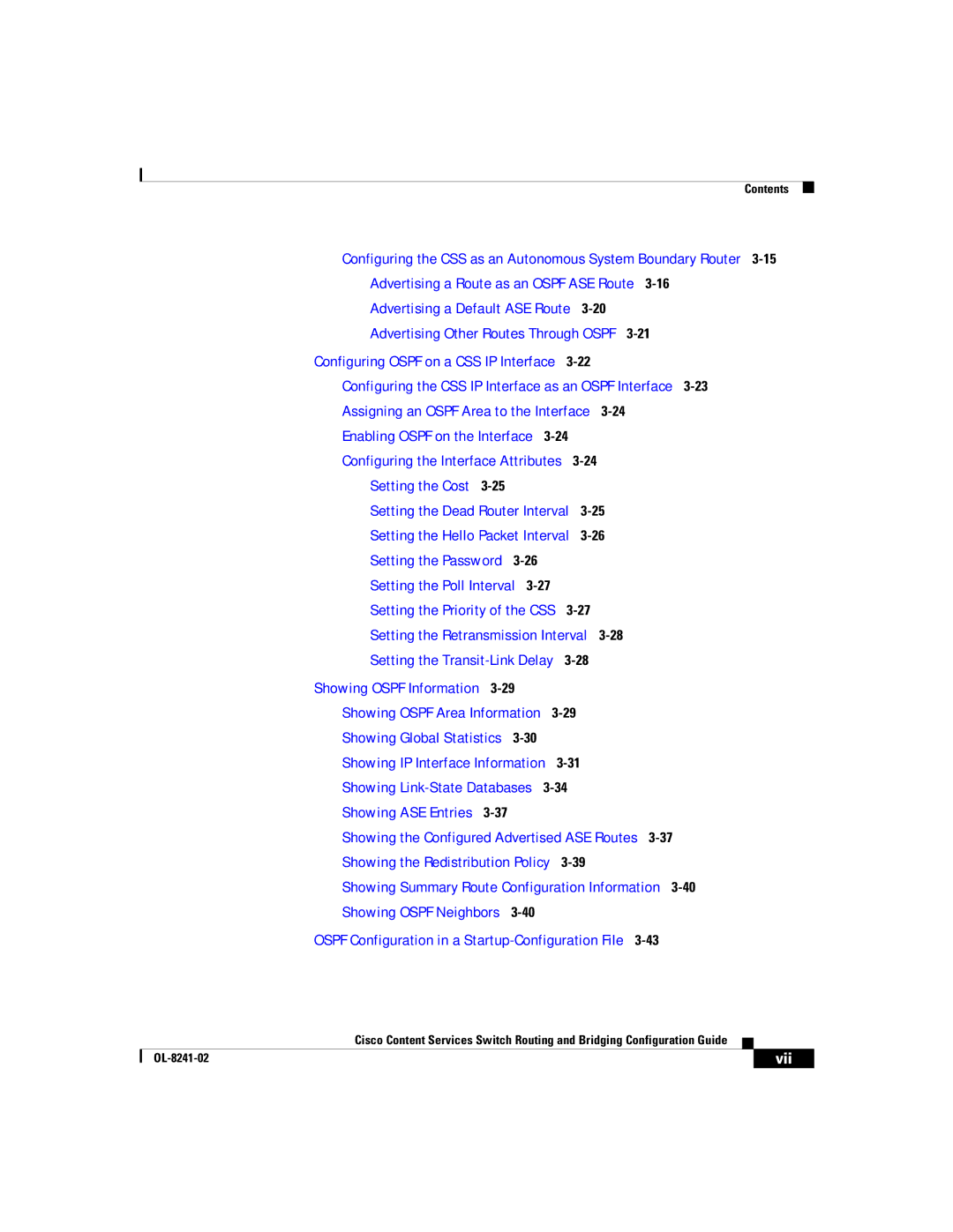 Cisco Systems OL-8241-02 manual Vii 