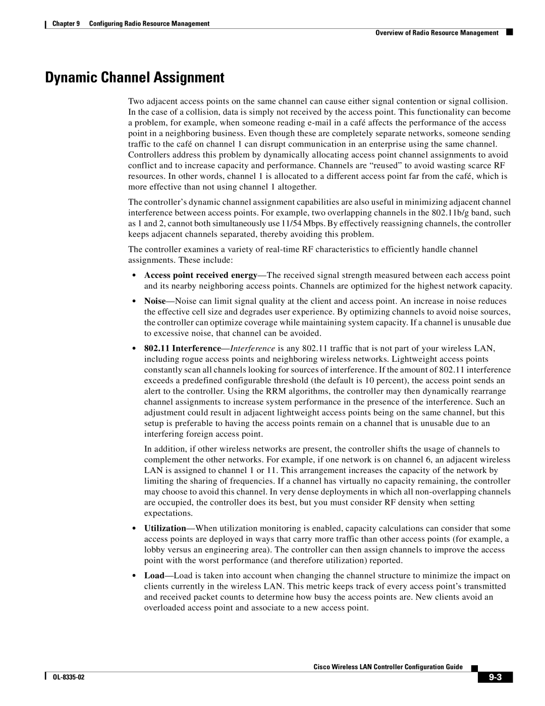 Cisco Systems OL-8335-02 manual Dynamic Channel Assignment 