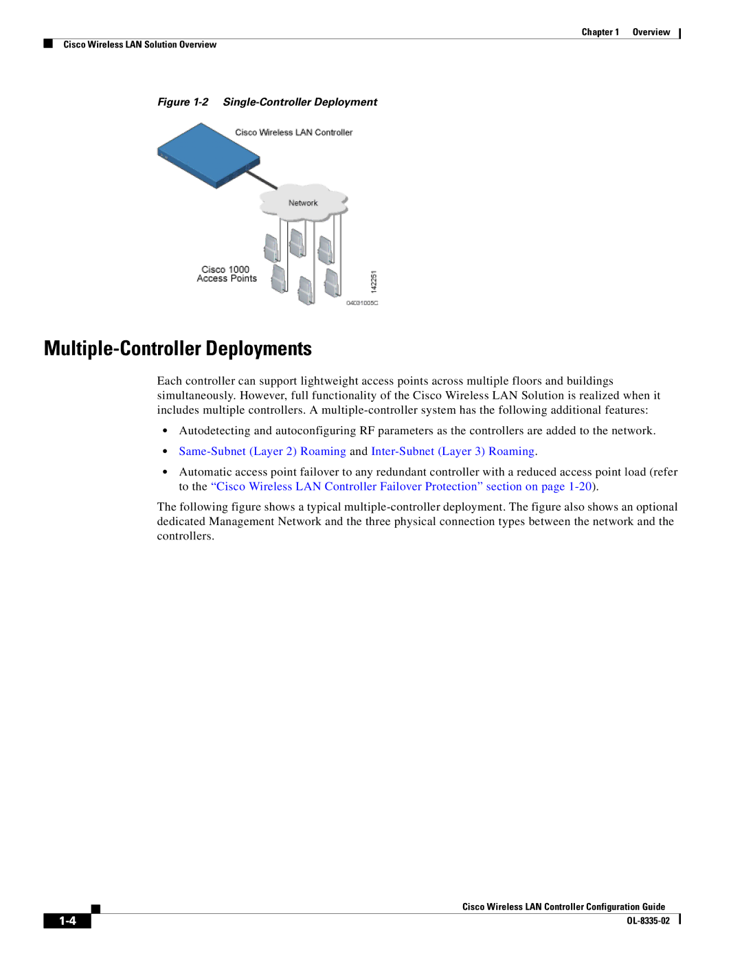 Cisco Systems OL-8335-02 manual Multiple-Controller Deployments, Single-Controller Deployment 