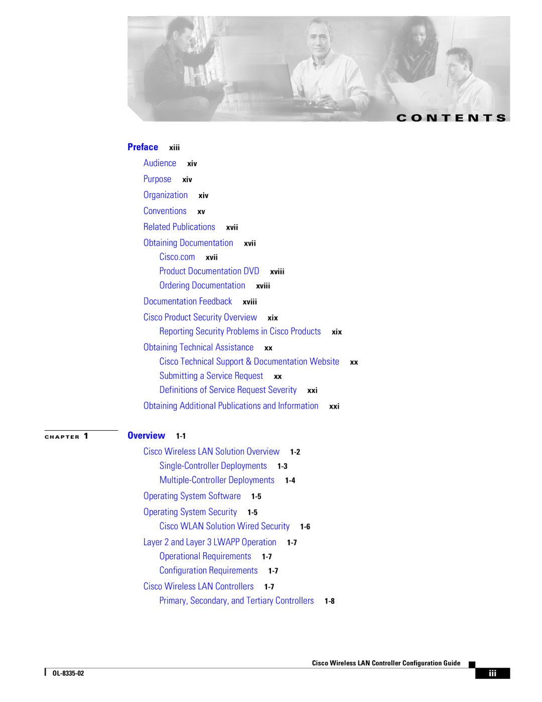 Cisco Systems OL-8335-02 manual N T E N T S, Iii 