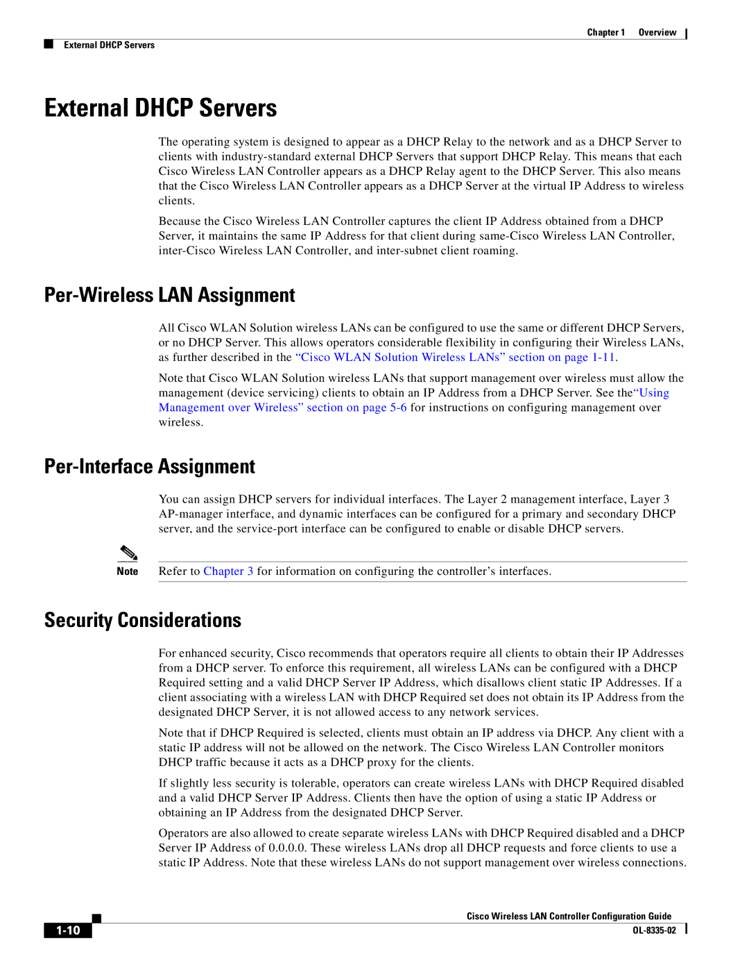 Cisco Systems OL-8335-02 manual External Dhcp Servers, Per-Wireless LAN Assignment, Per-Interface Assignment 